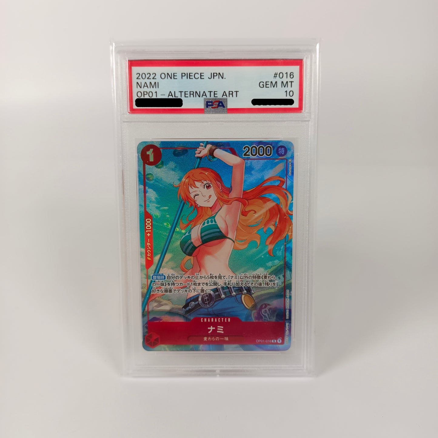 ONE PIECE CARD GAME OP01-016 R Parallel PSA 10